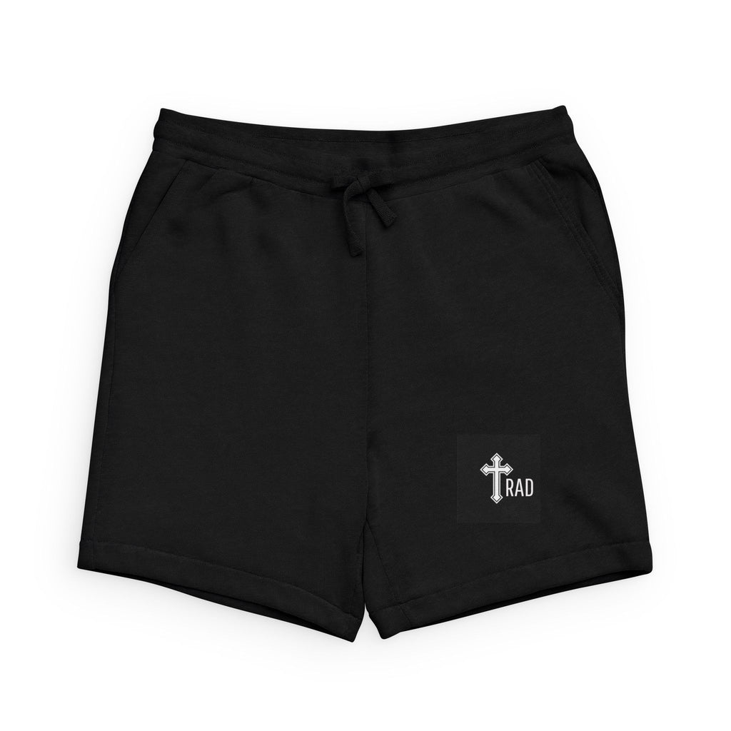 Traditional Christian Cross Embroidered Sweatshorts — 'TRAD' Logo Casual Lounge Shorts